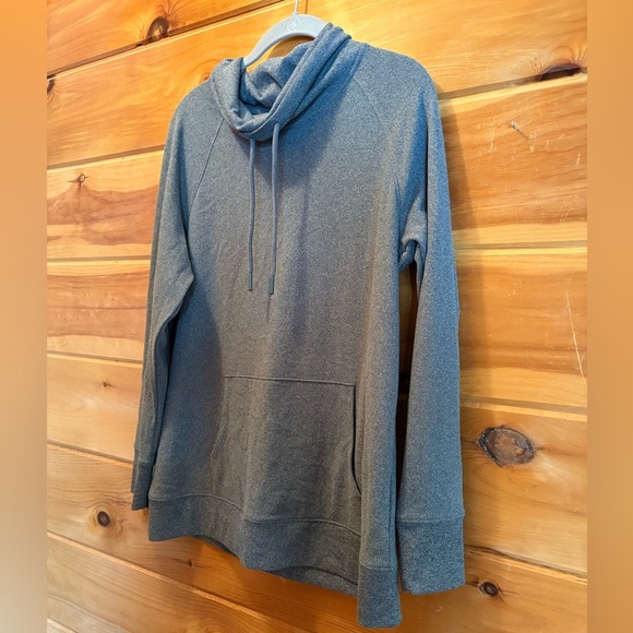 J Jill Cow Neck pullover size XS poly/spandex.  Grey - Picture 2 of 12